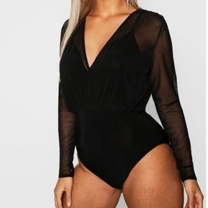 Never Worn Plus Mesh 2 in 1 Strappy Bodysuit